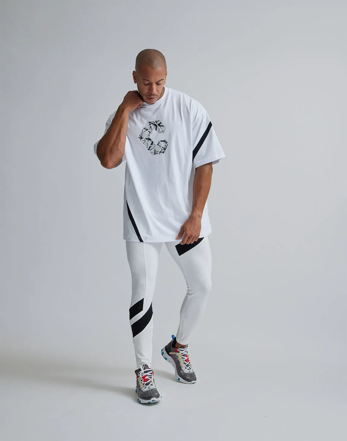 CRONOS GEOMETRIC LOGO OVERSAIZE T-SHIRTS【WHITE】