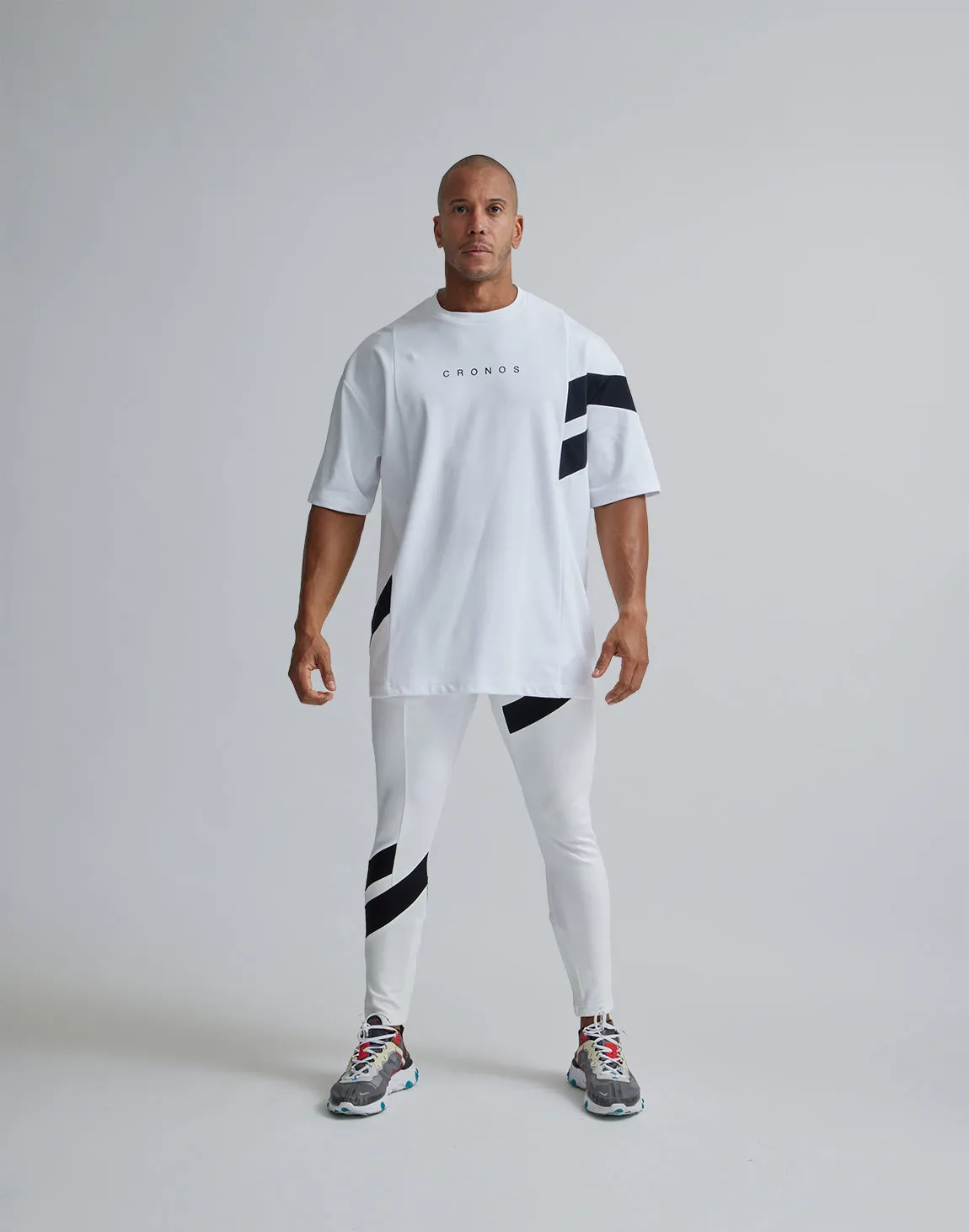 CRONOS GEOMETRIC LOGO OVERSAIZE T-SHIRTS【WHITE】