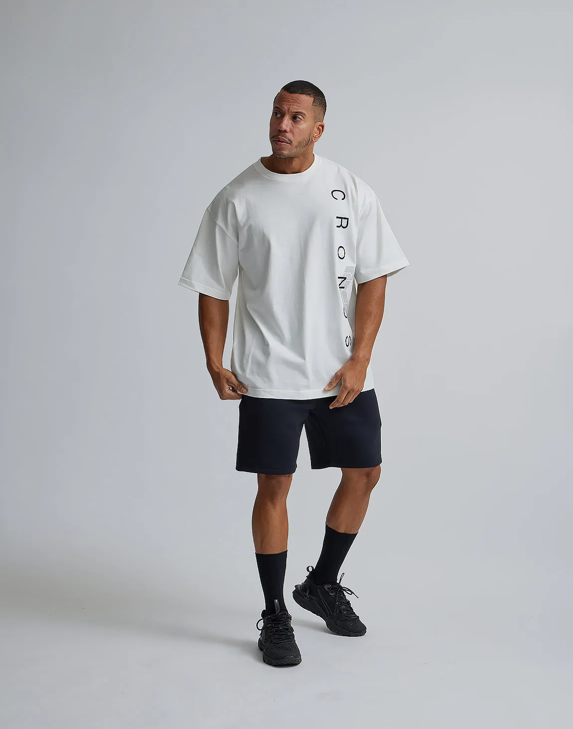 CRONOS LOGO OVERSIZE T-SHIRTS【WHITE×BLACK】