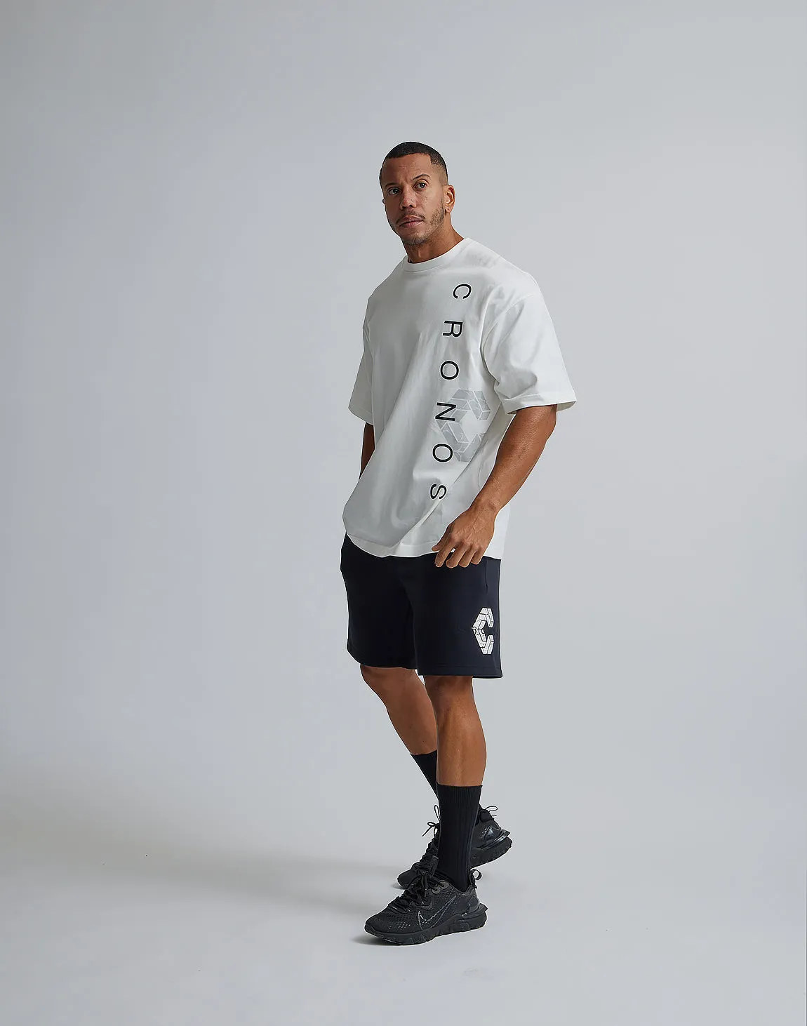CRONOS LOGO OVERSIZE T-SHIRTS【WHITE×BLACK】