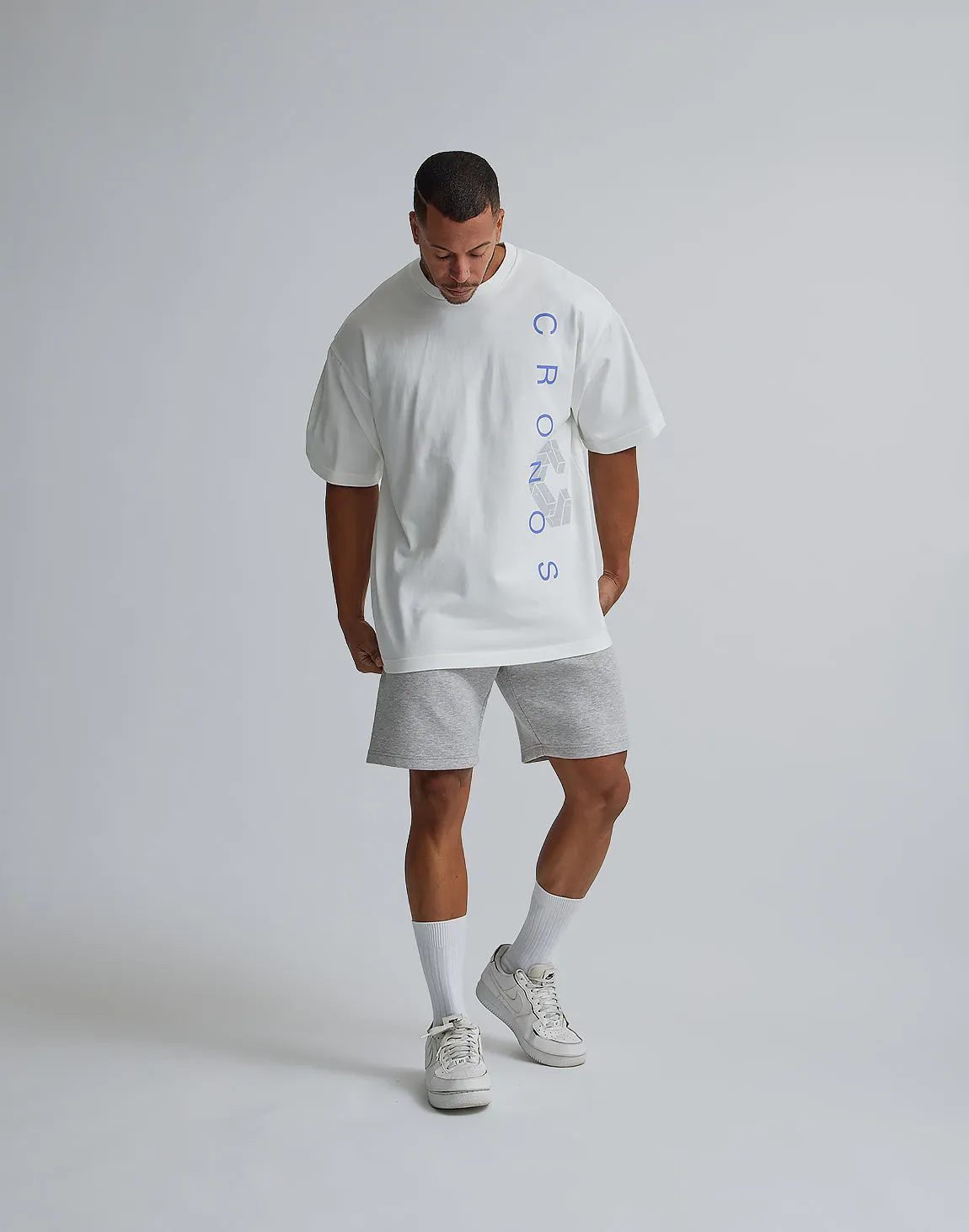 CRONOS LOGO OVERSIZE T-SHIRTS【WHITE×PURPLE】