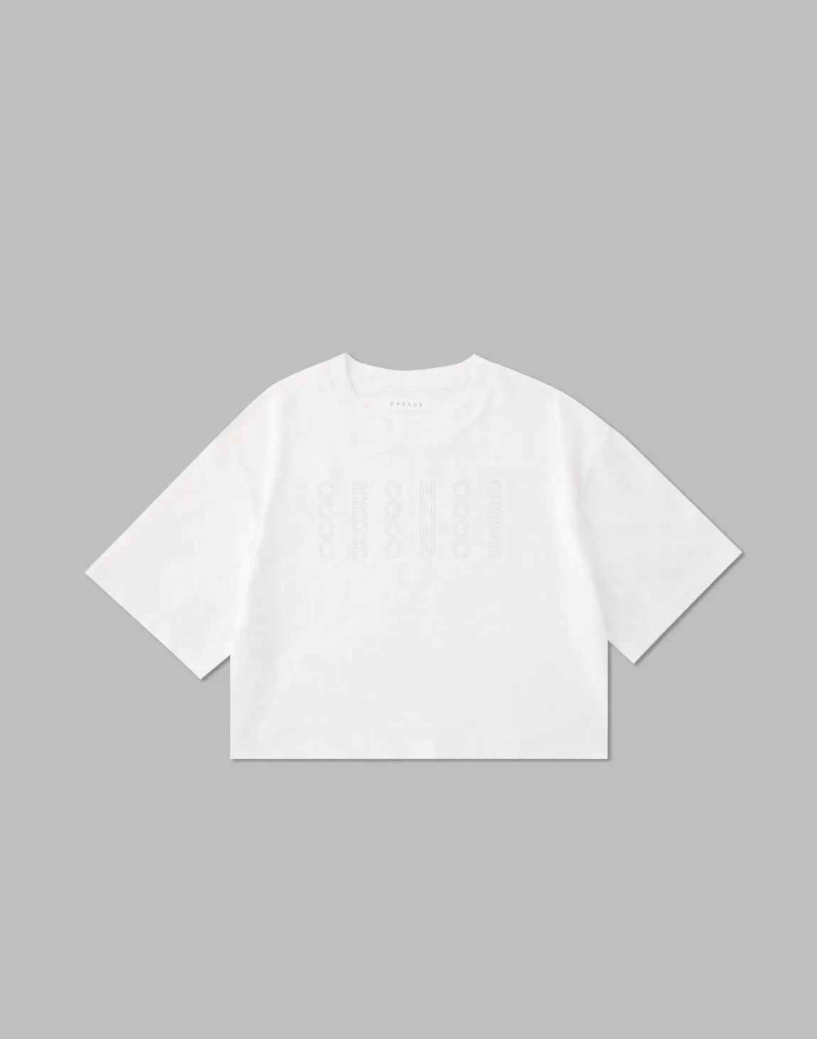 CRONOS WOMEN LOGO SHORT T-SHIRTS【WHITE】