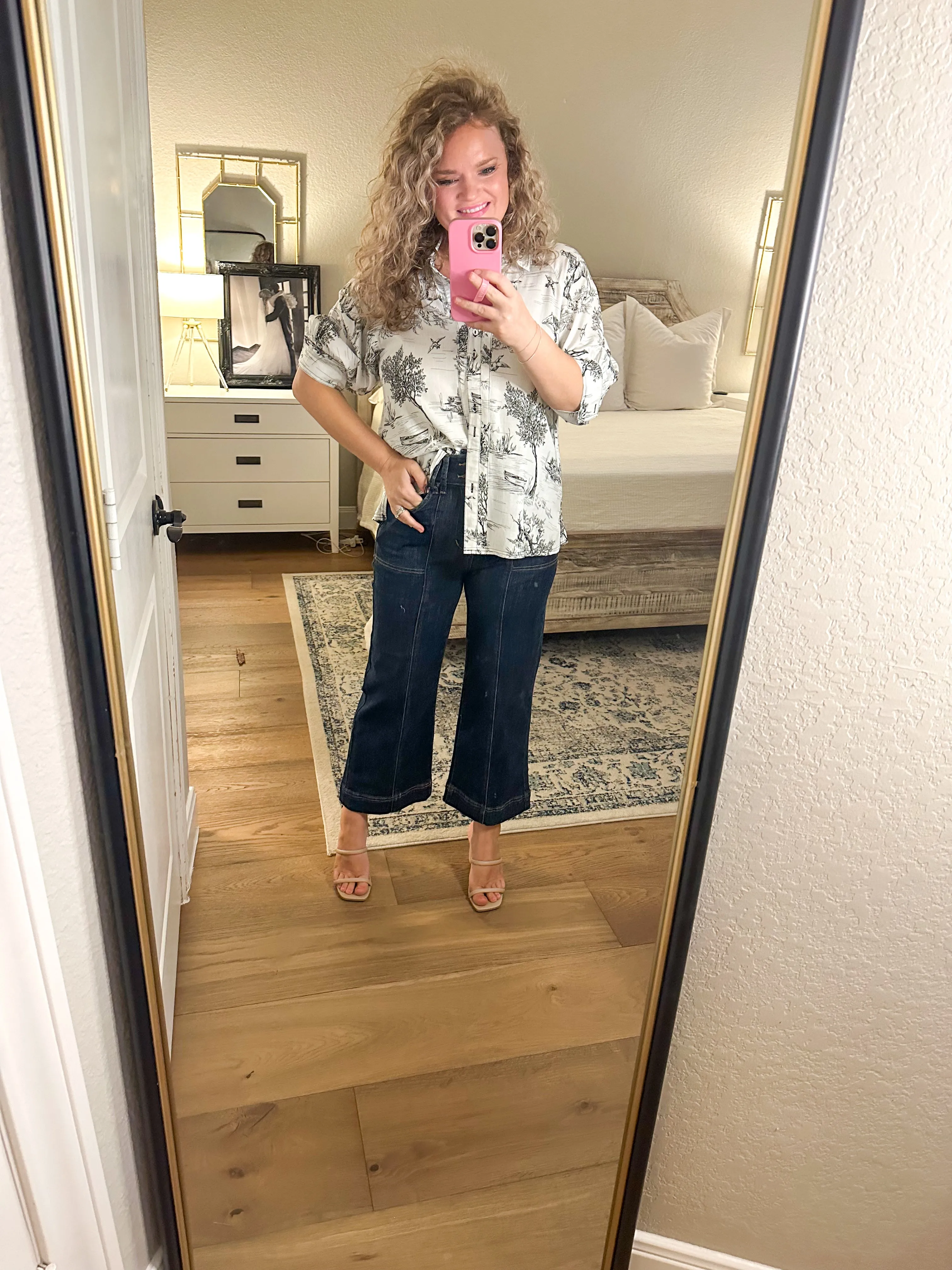 Cropped Dark Denim Jeans