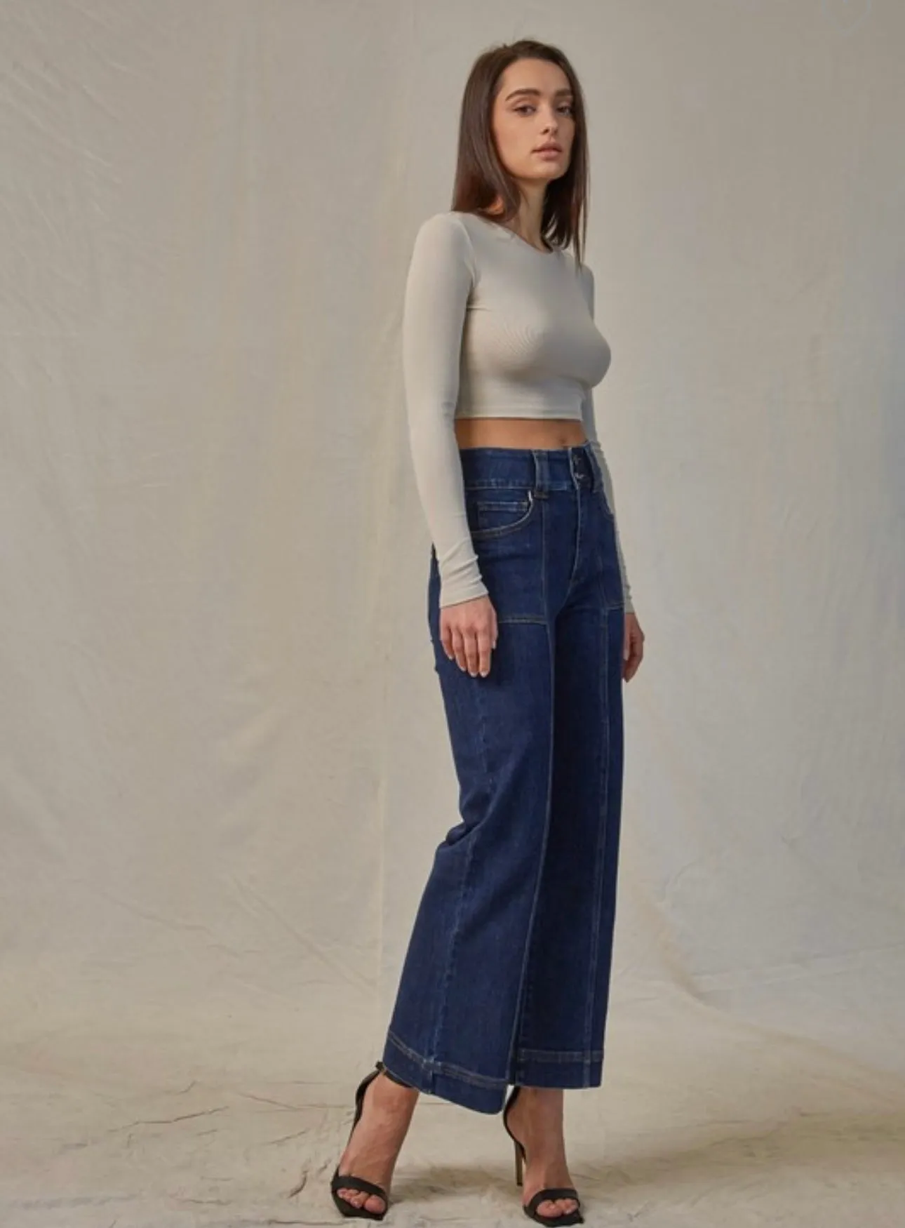 Cropped Dark Denim Jeans