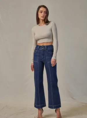 Cropped Dark Denim Jeans