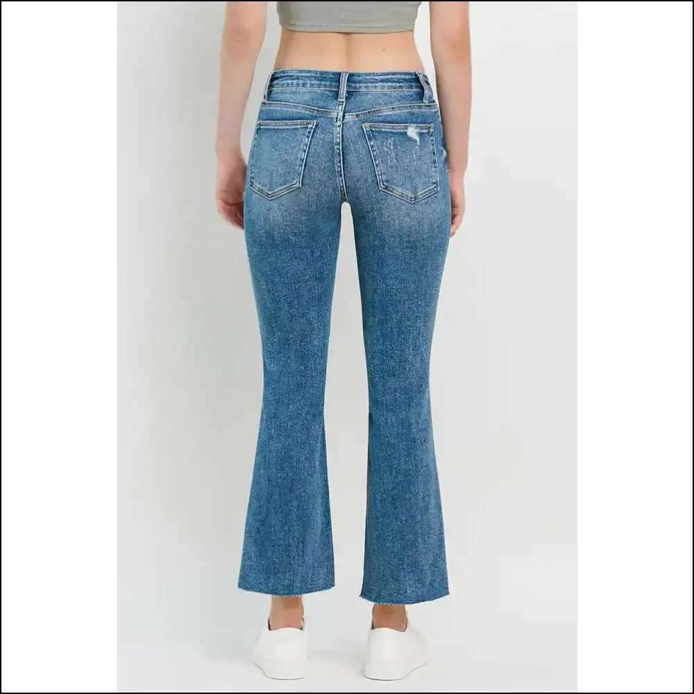 Cropped Flare Magic: Turn Heads, not Trousers, with Vervet's Distressed Delight! 😂✨