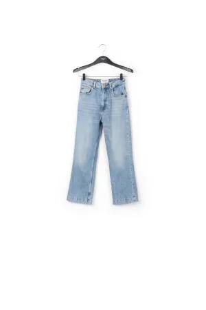Cropped high-rise blue jeans
