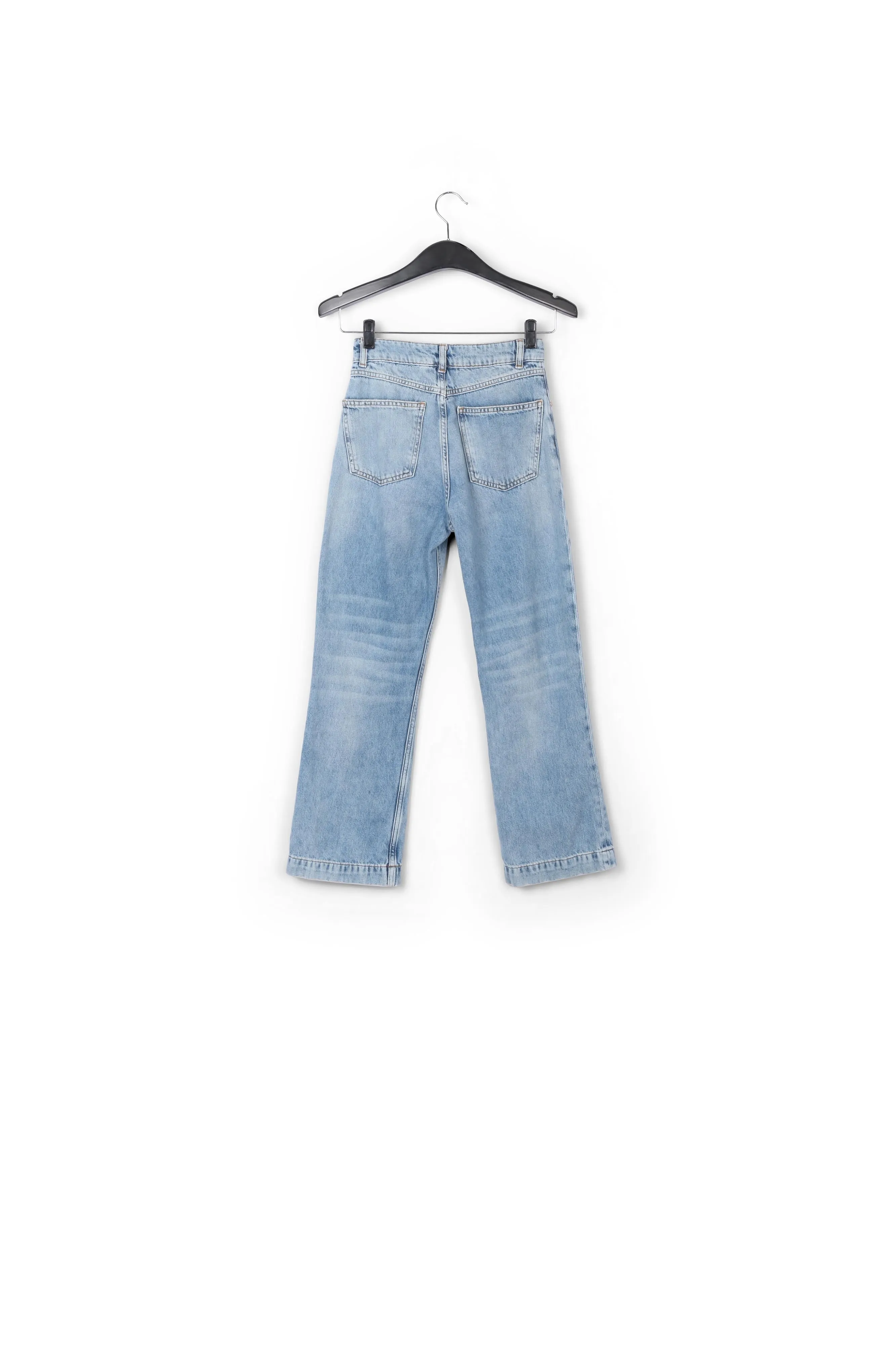 Cropped high-rise blue jeans