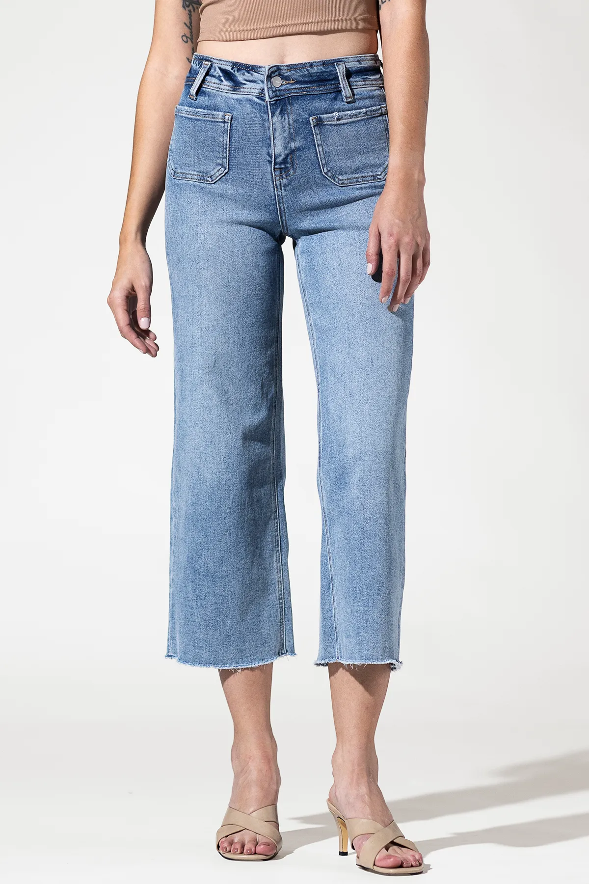Cropped Wide Leg with Front Pocket