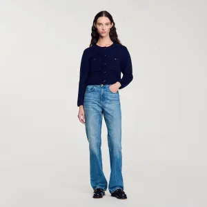Dario Short Knit Jacket Navy Blue