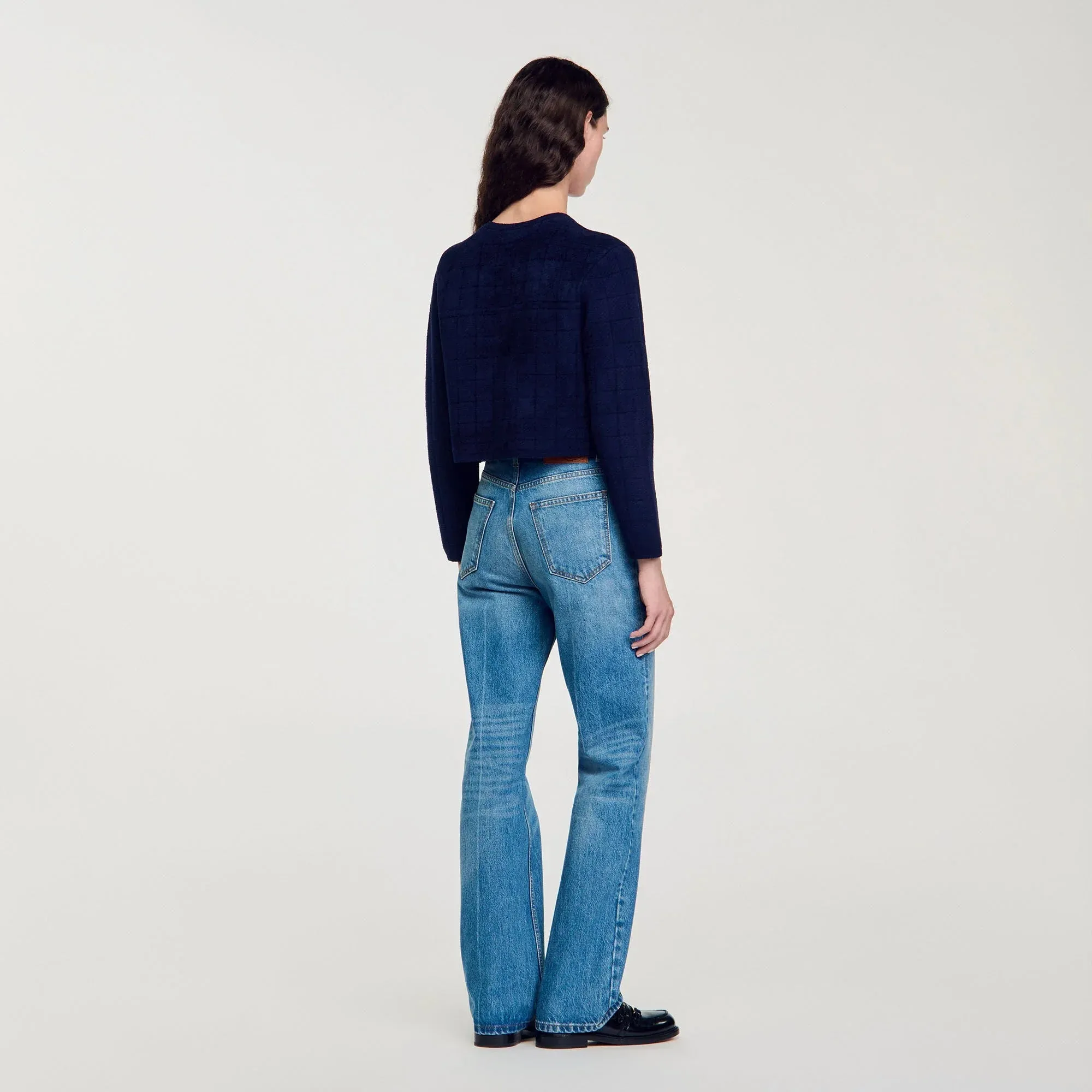 Dario Short Knit Jacket Navy Blue