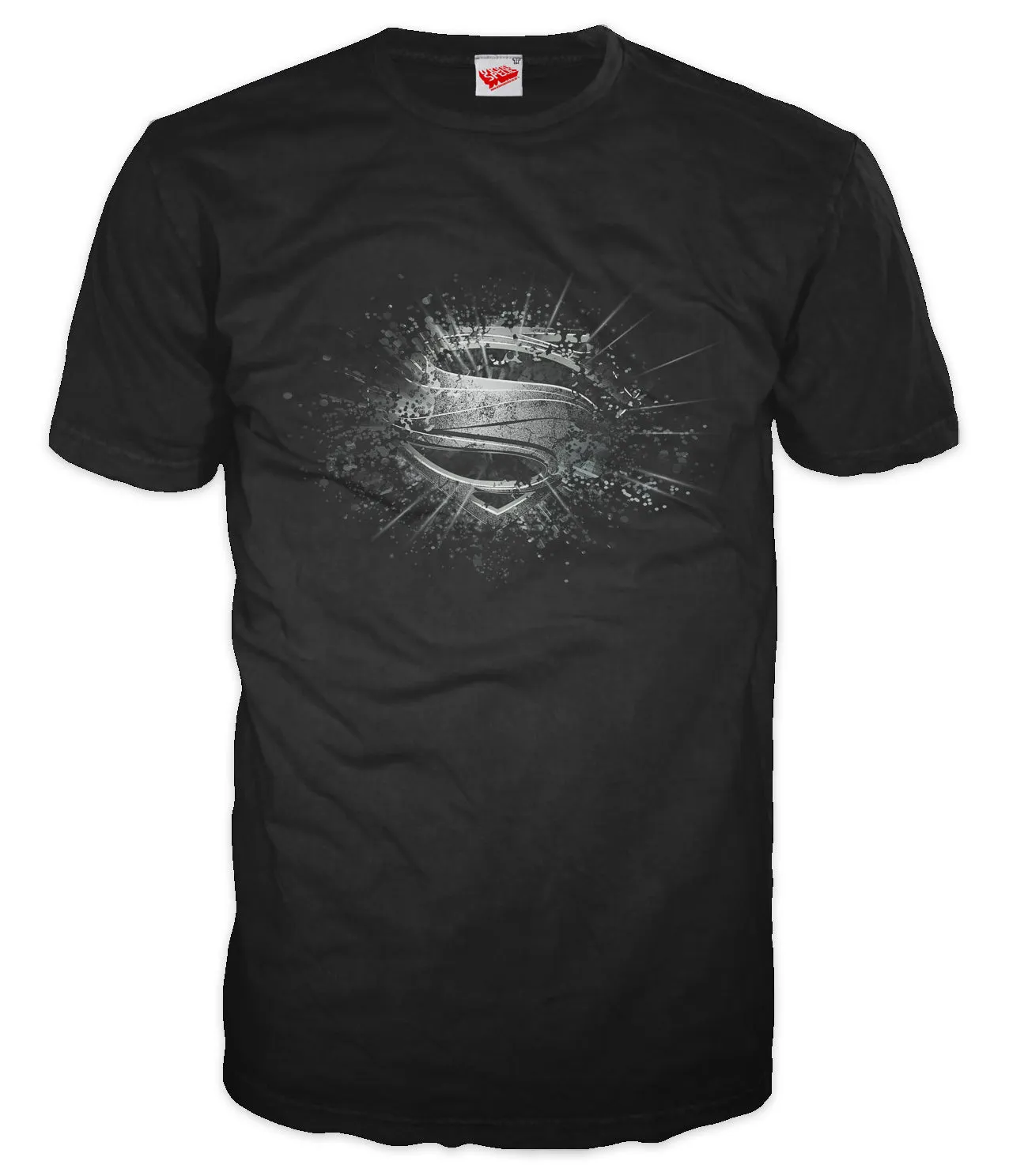 DC Man Of Steel Smashed Logo Official Men's T-shirt (Black)