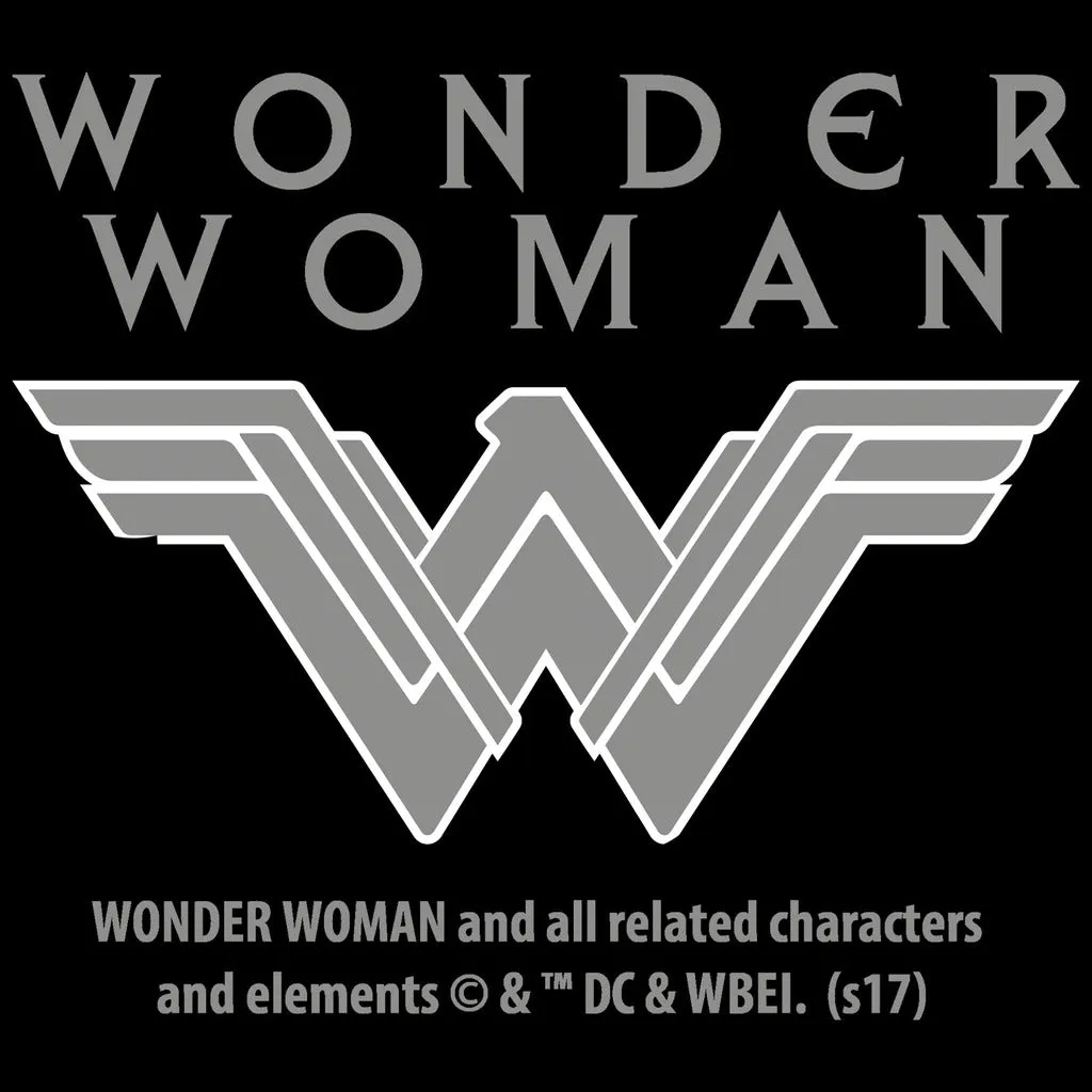 DC Wonder Woman Logo 3D Shield Official Men's T-shirt (Black)