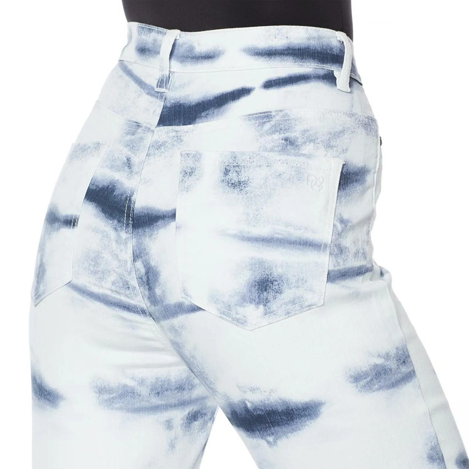 DG2 by Diane Gilman Women's Plus Classic Stretch Tie Dye Straight Cropped Jeans