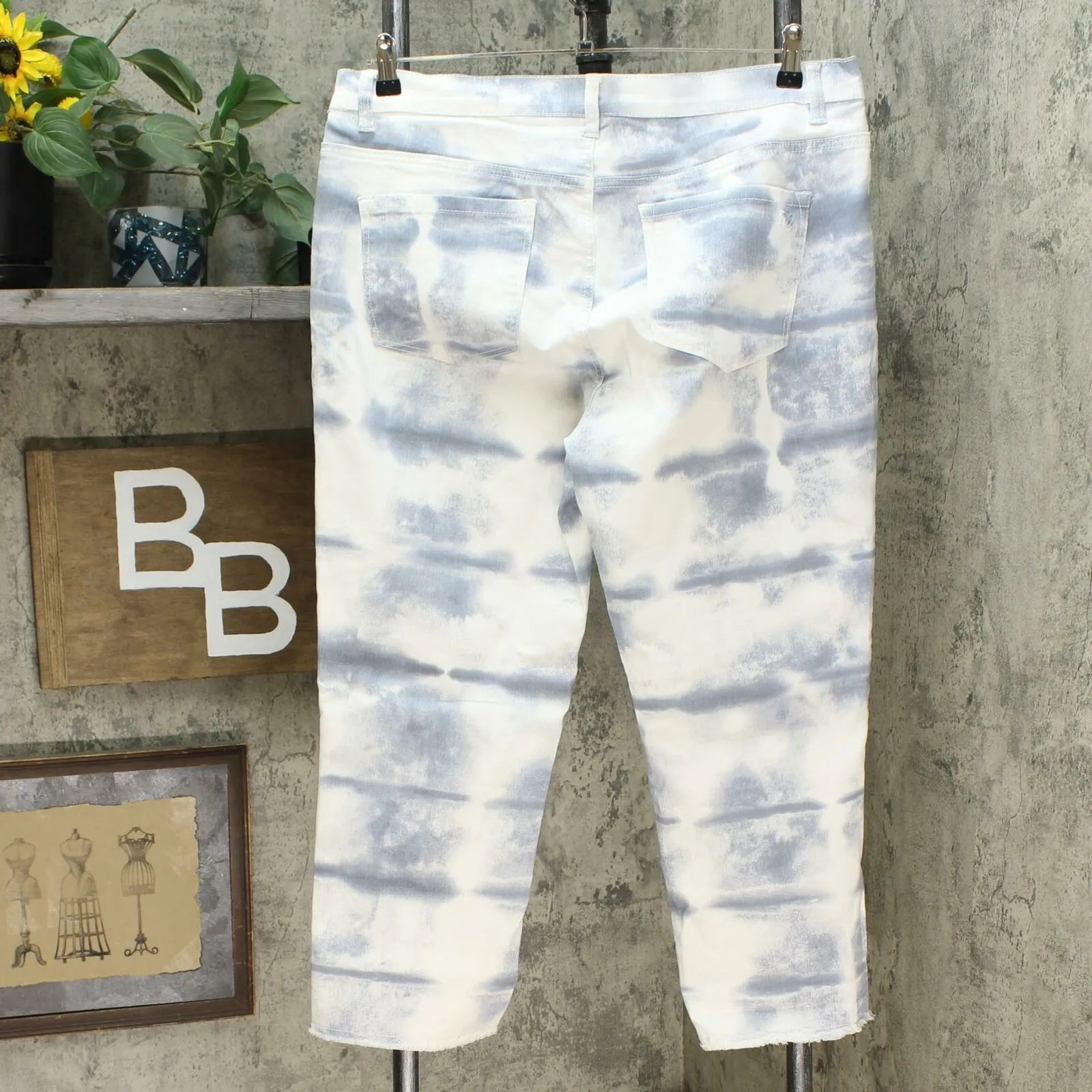 DG2 by Diane Gilman Women's Plus Classic Stretch Tie Dye Straight Cropped Jeans