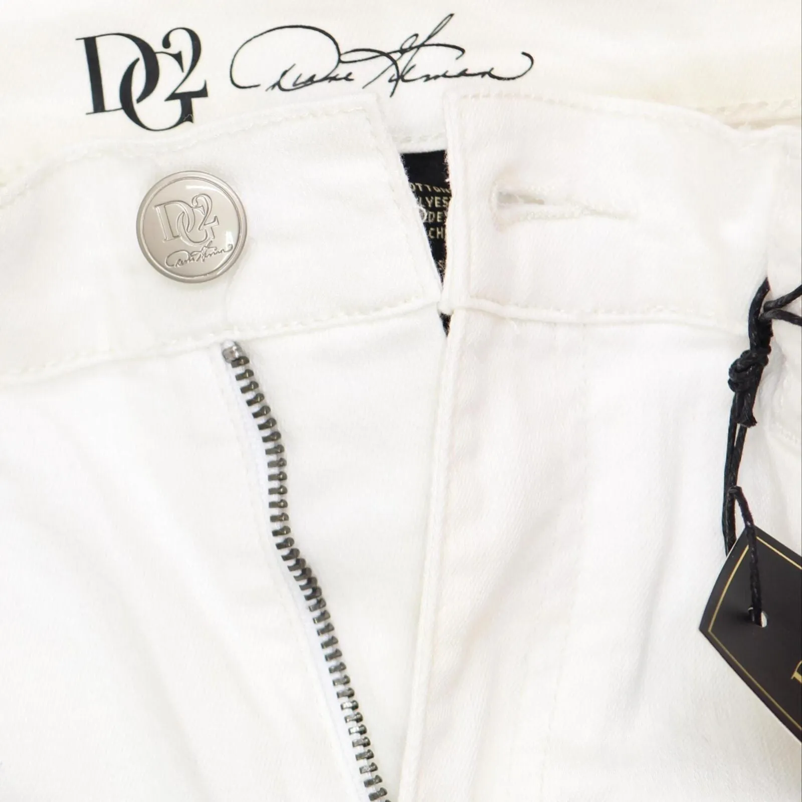 Dg2 Womens Classic Stretch Embroidered Cropped Jean 654679 White 12P