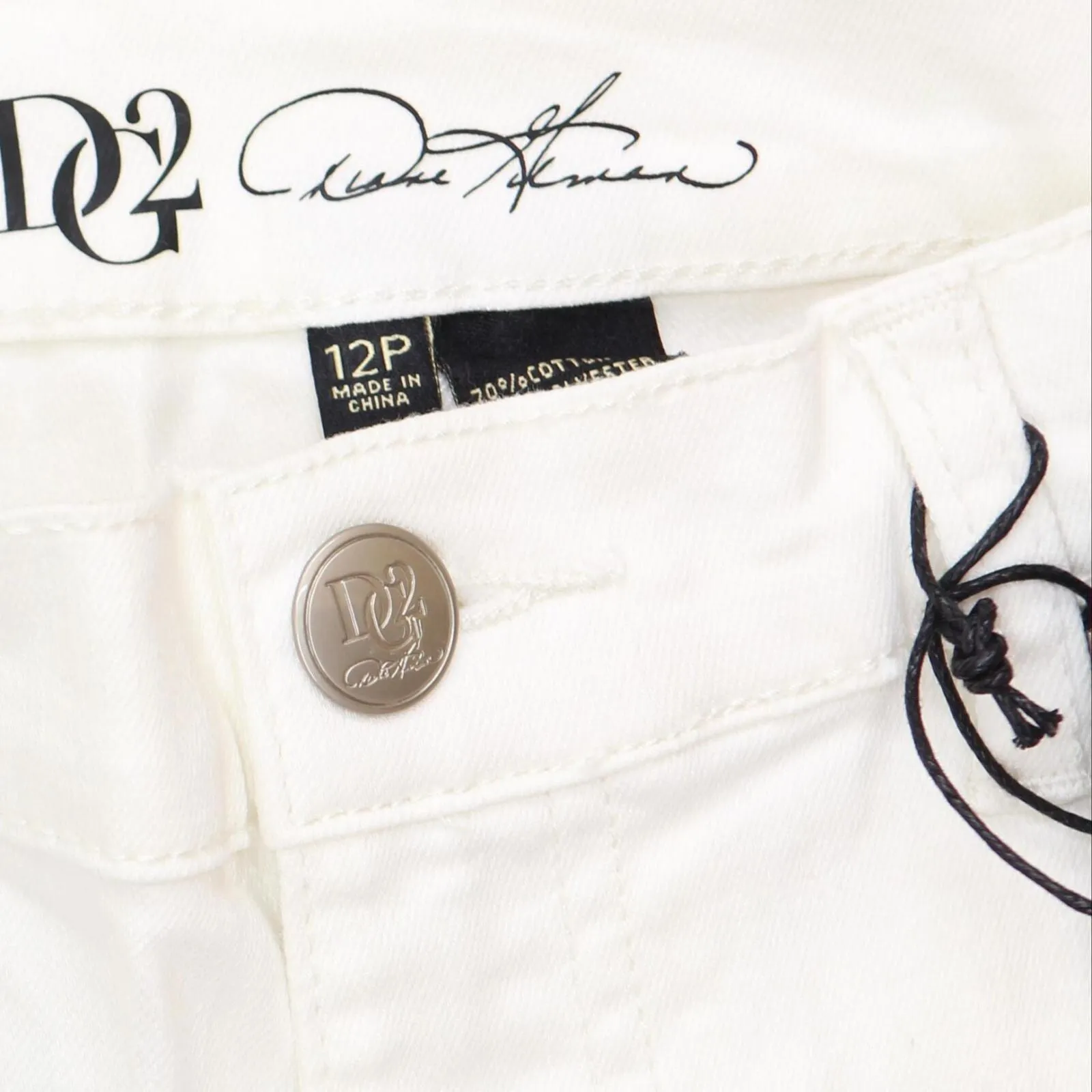 Dg2 Womens Classic Stretch Embroidered Cropped Jean 654679 White 12P