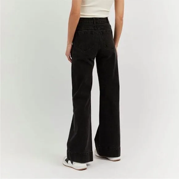 DISSH Wide Leg Black Jeans sz US 2