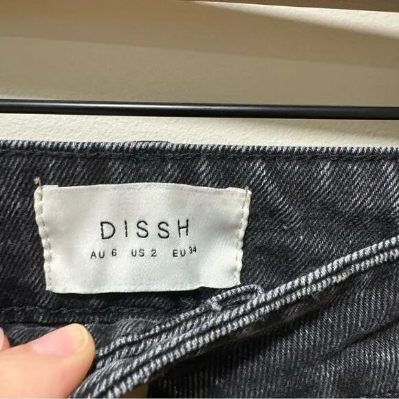 DISSH Wide Leg Black Jeans sz US 2