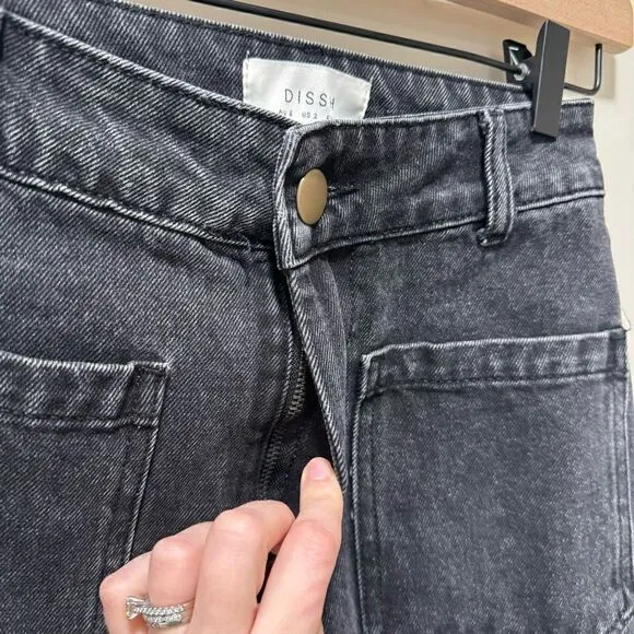 DISSH Wide Leg Black Jeans sz US 2