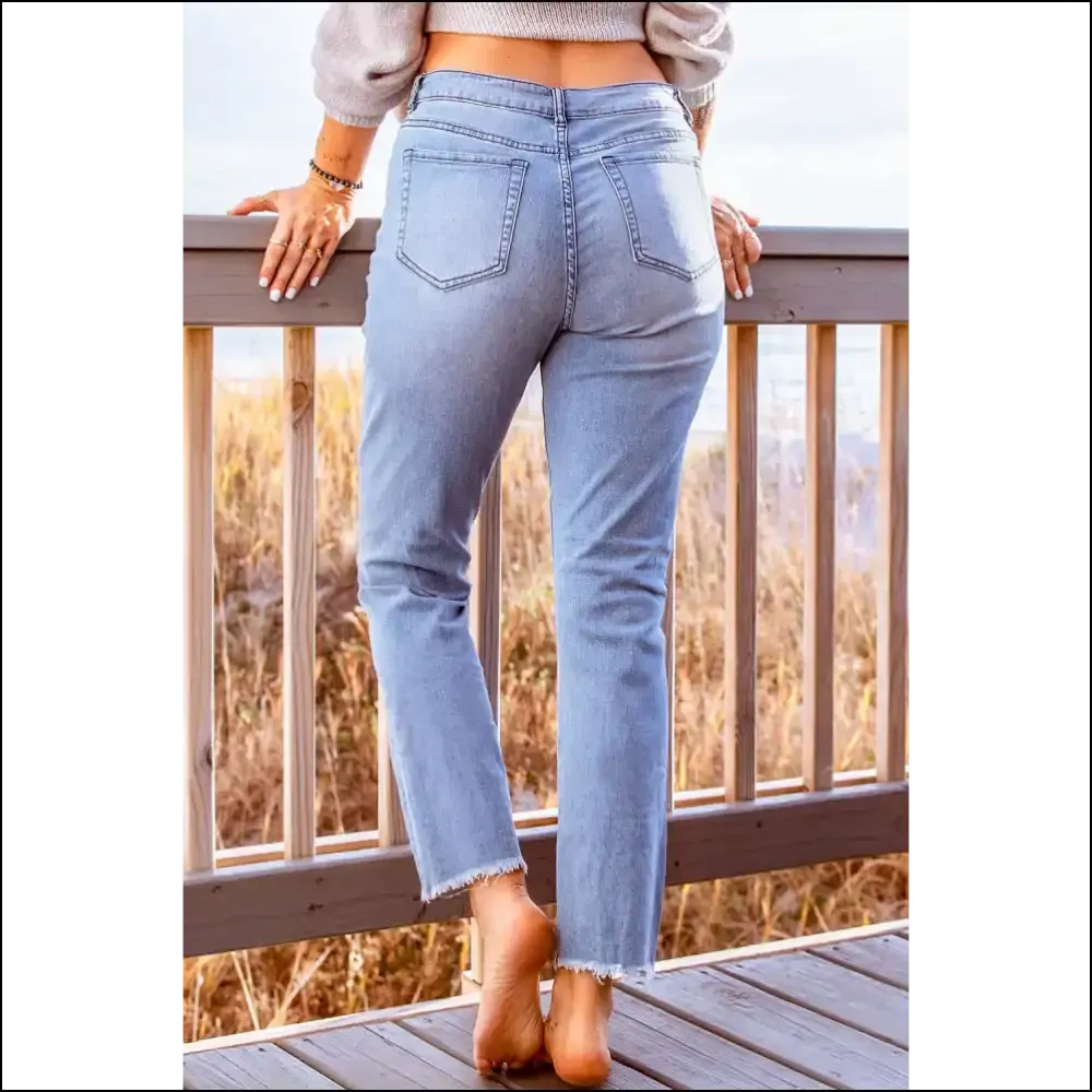 Distressed Cropped Jeans: for when Life Gets a Little Ripped! 😜👖