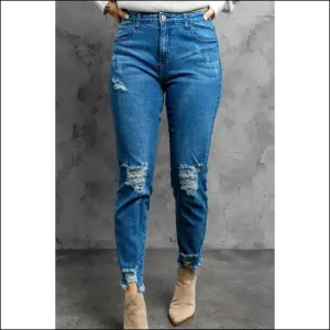 Distressed Cropped Jeans: for when Life Gets a Little Ripped! 😜👖
