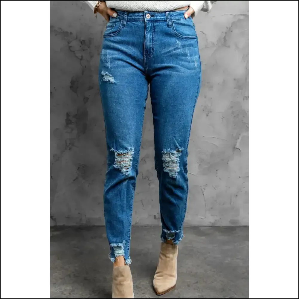 Distressed Cropped Jeans: for when Life Gets a Little Ripped! 😜👖
