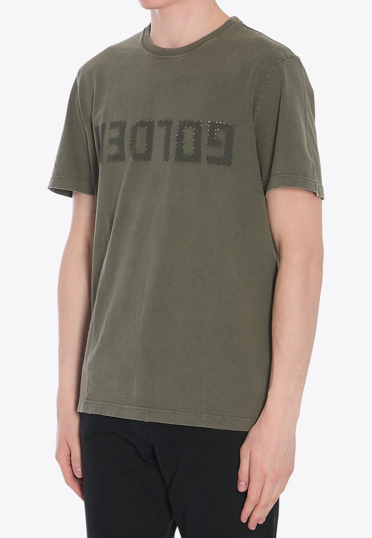Distressed Logo Crewneck T-shirt