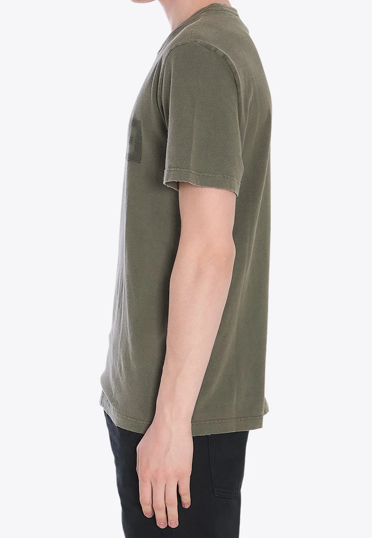 Distressed Logo Crewneck T-shirt