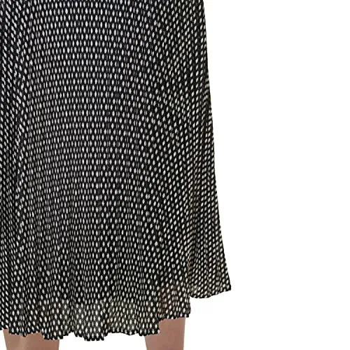 DKNY Women's Logo Waistband Easy Printed Sportswear Skirt, BLK/Ivry Combo