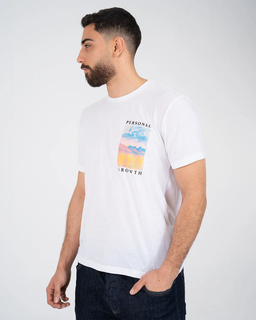 Double Printed Mens T-shirt Short Sleeved