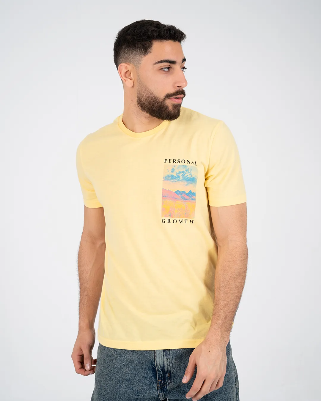 Double Printed Mens T-shirt Short Sleeved