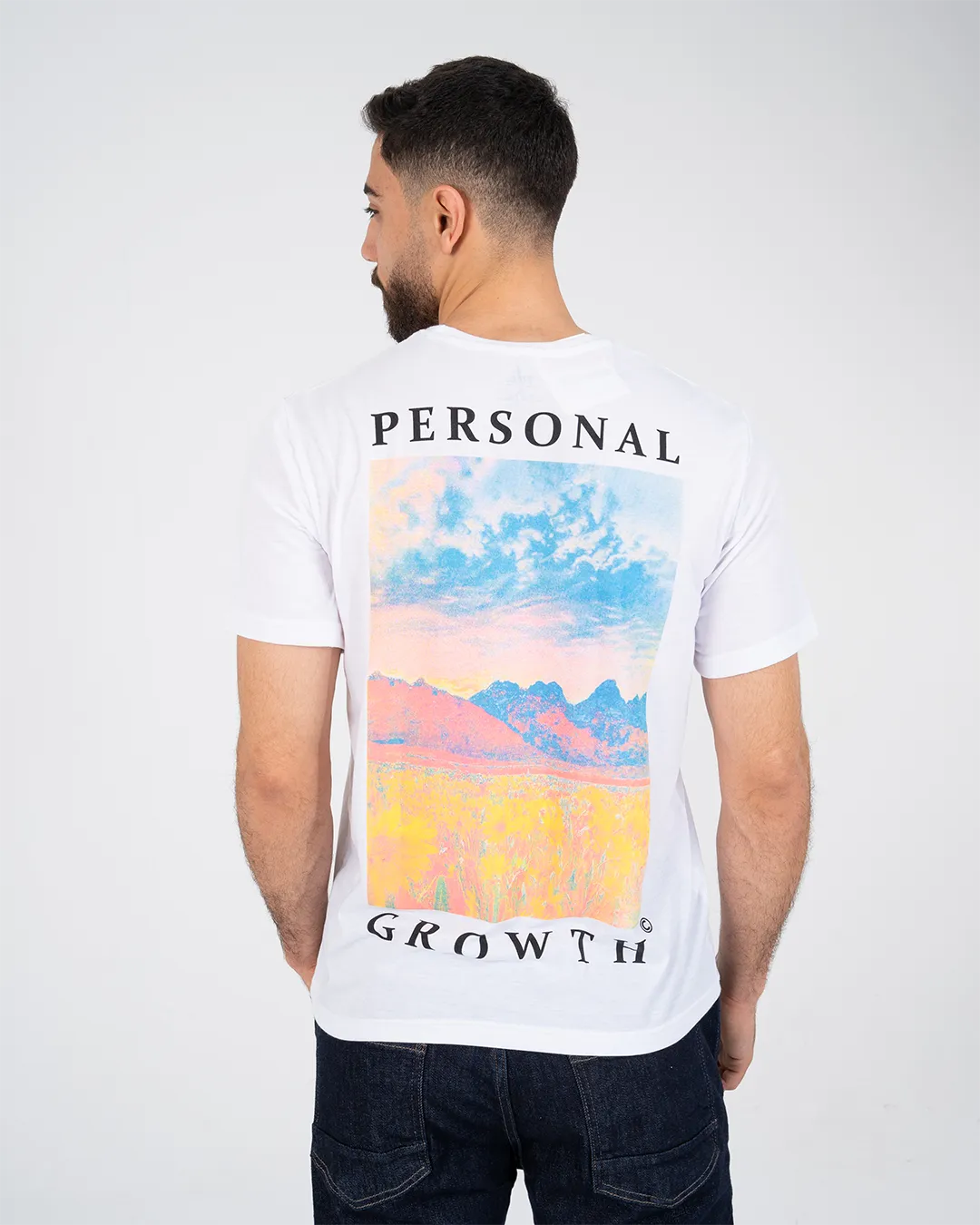 Double Printed Mens T-shirt Short Sleeved