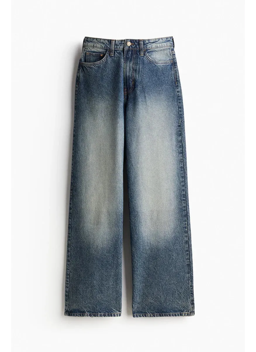 Dusty Blue Wide Leg Jeans