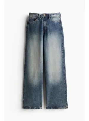 Dusty Blue Wide Leg Jeans