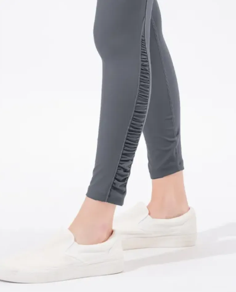 easyoga LESPIRO Shirring Tights - A04 Shale Gray