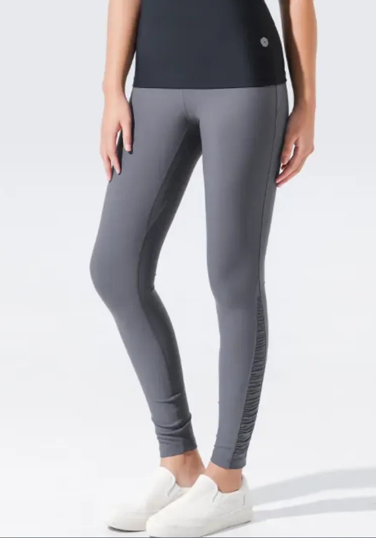 easyoga LESPIRO Shirring Tights - A04 Shale Gray