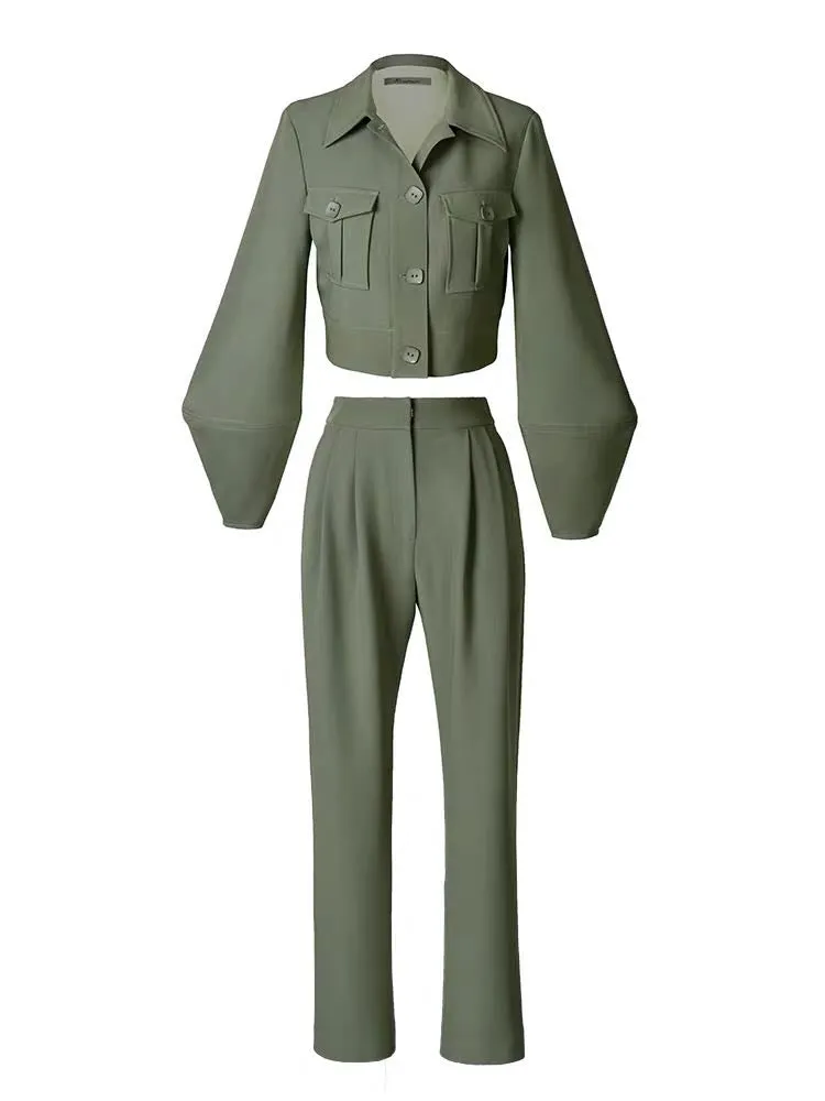 Eden Utility Jacket   Trousers Set - Olive