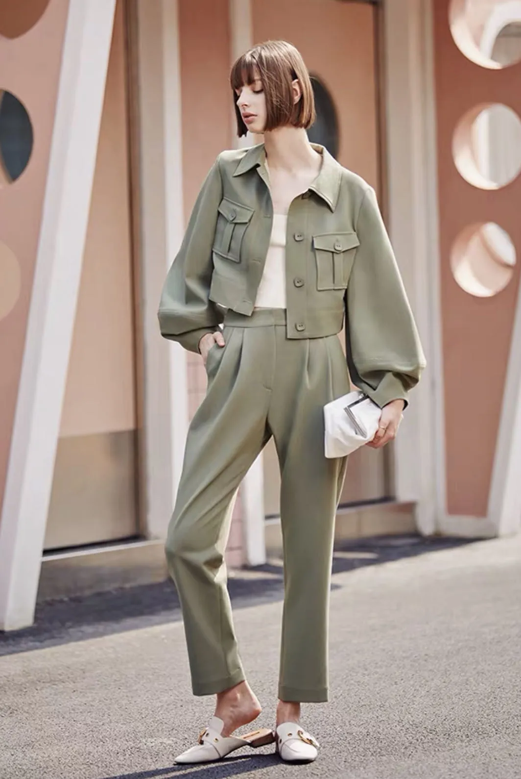 Eden Utility Jacket   Trousers Set - Olive