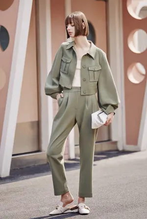 Eden Utility Jacket   Trousers Set - Olive