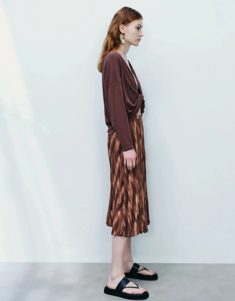 Elastic Waist A-Line Skirt