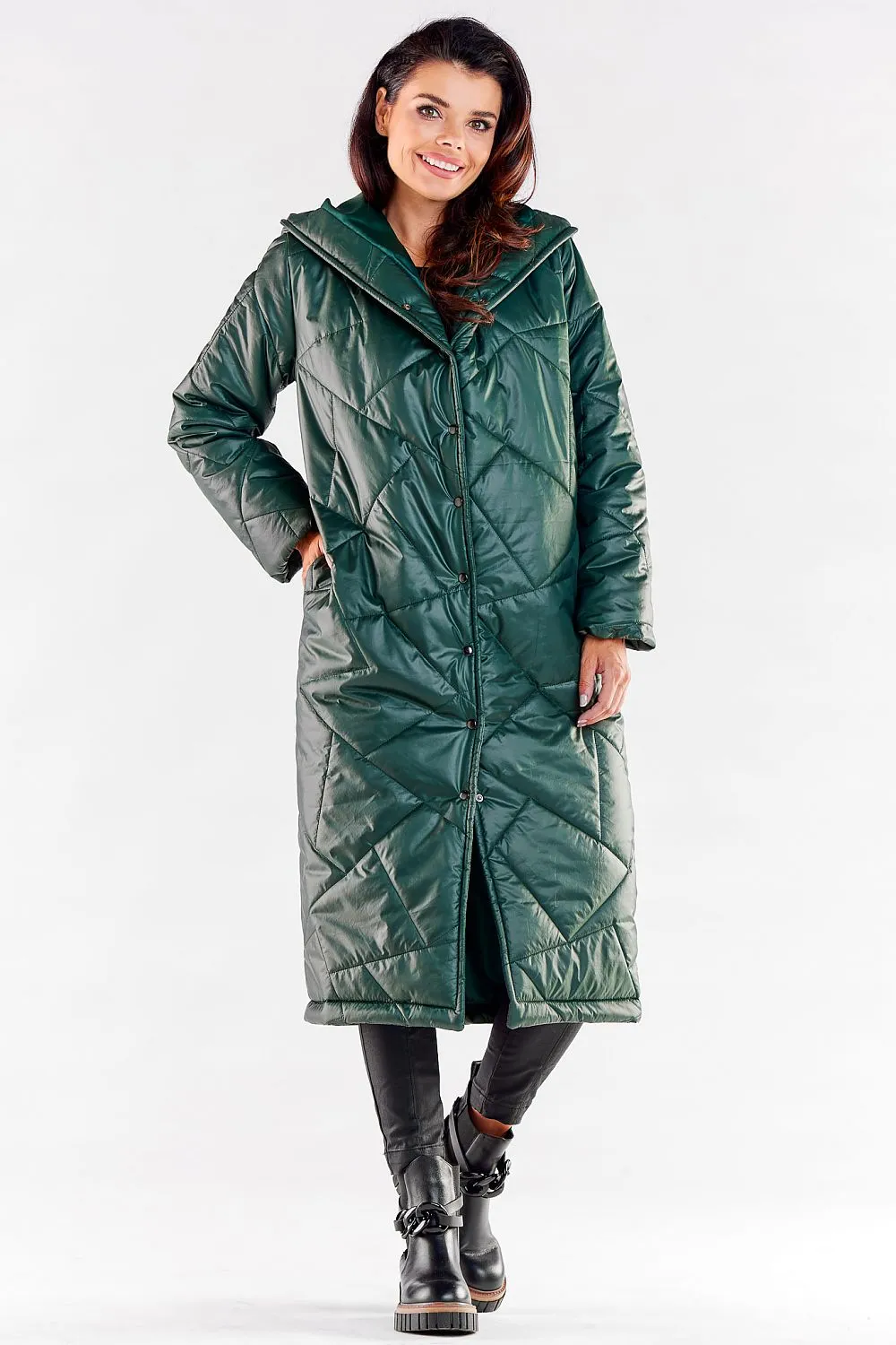 Elegant Quilted Hooded Coat