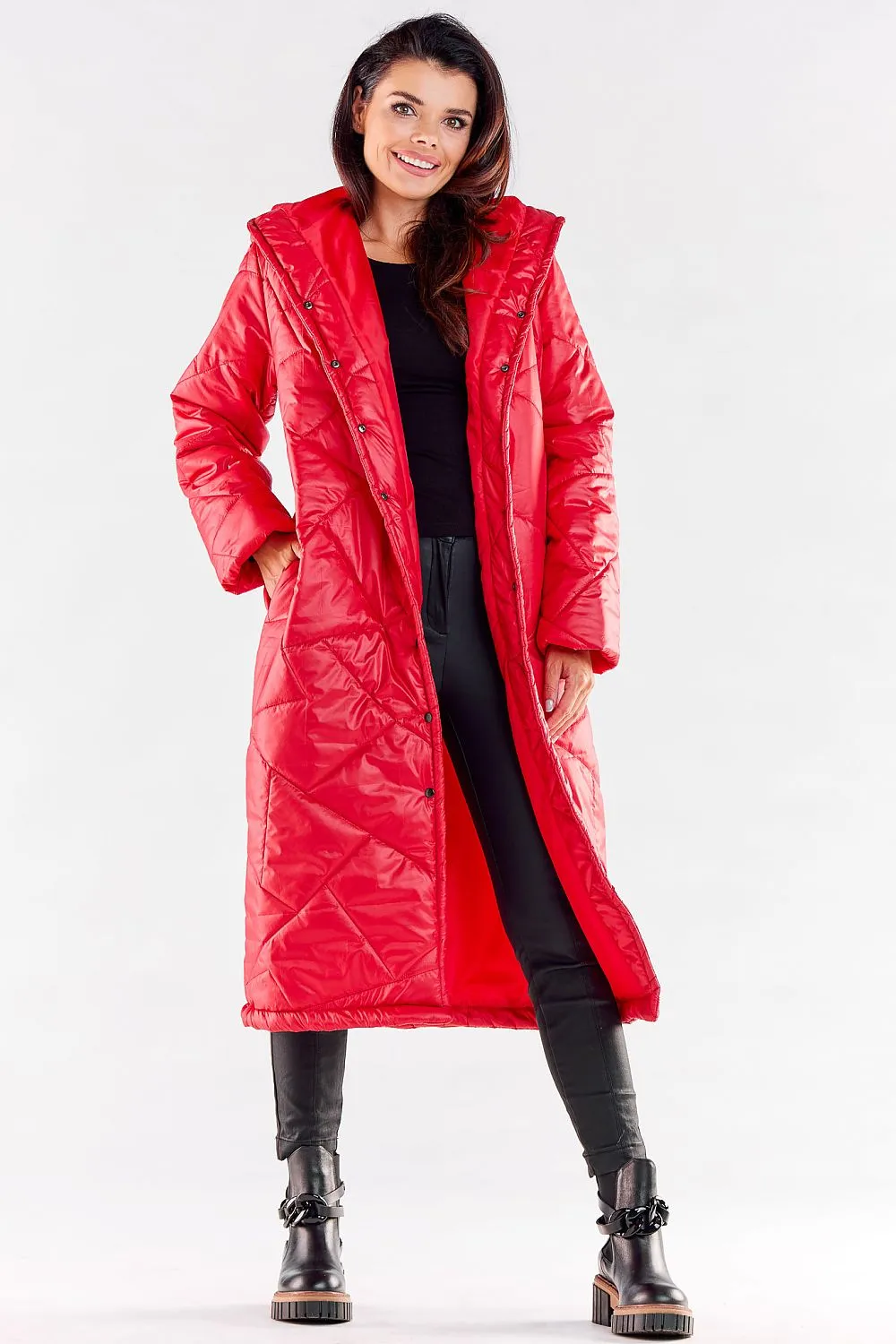 Elegant Quilted Hooded Coat