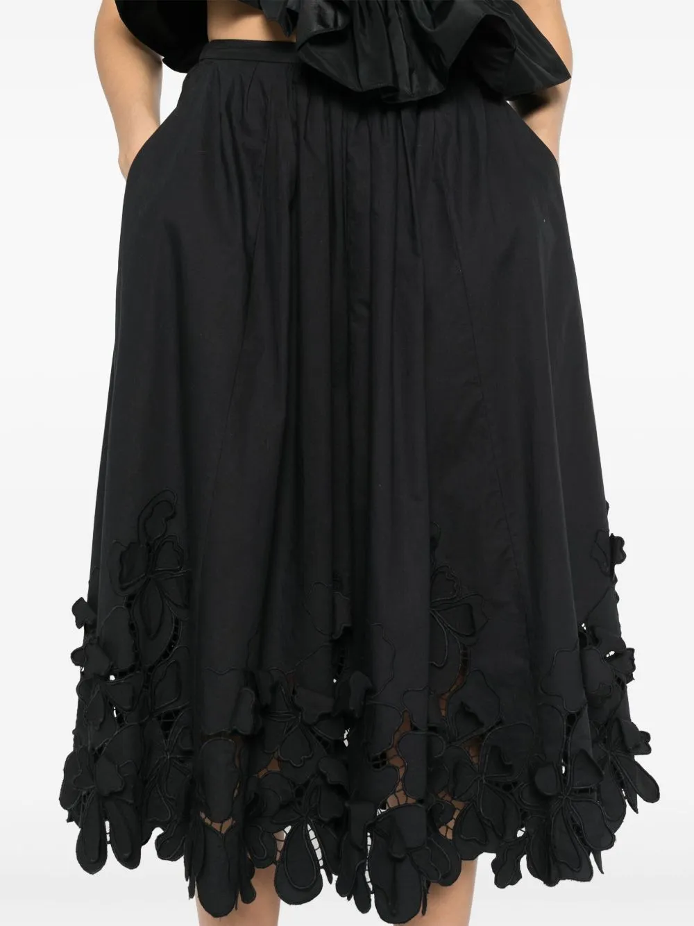 Embroidered cotton skirt