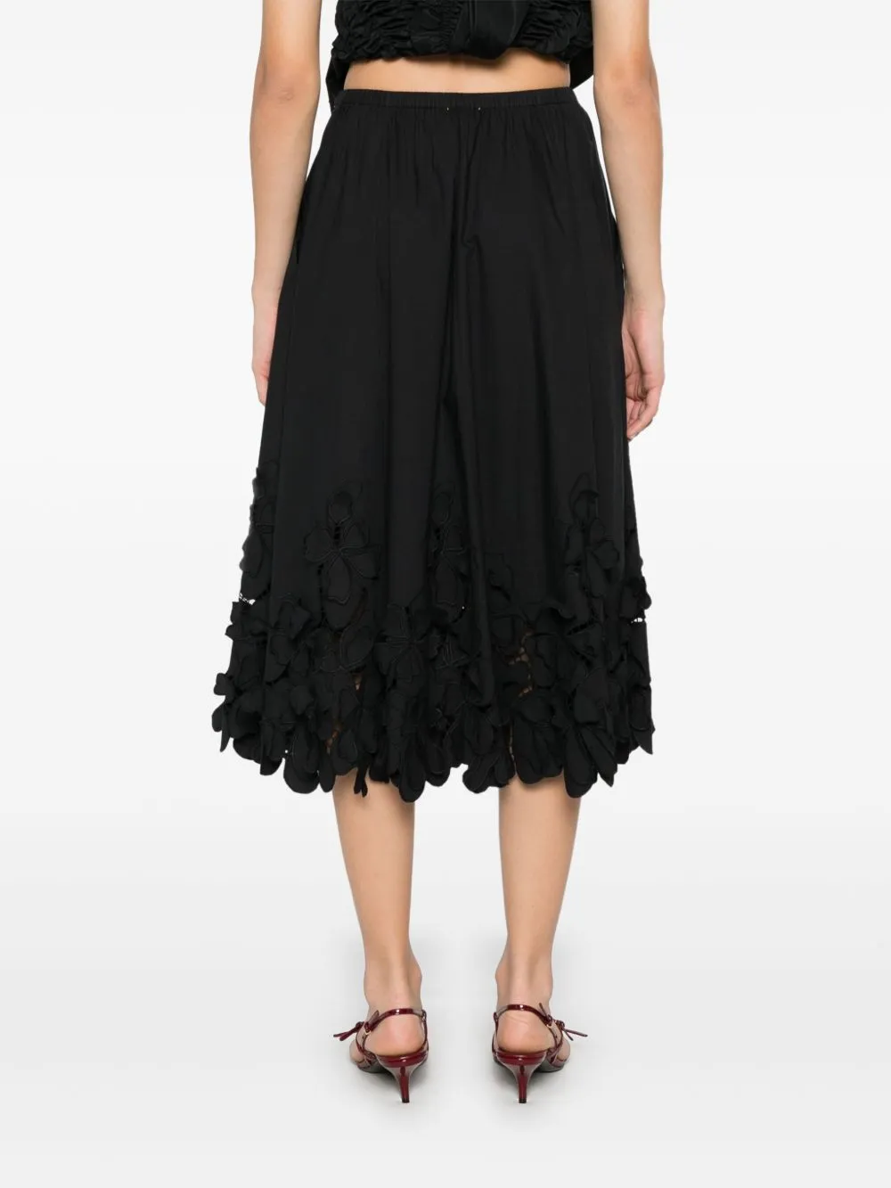 Embroidered cotton skirt