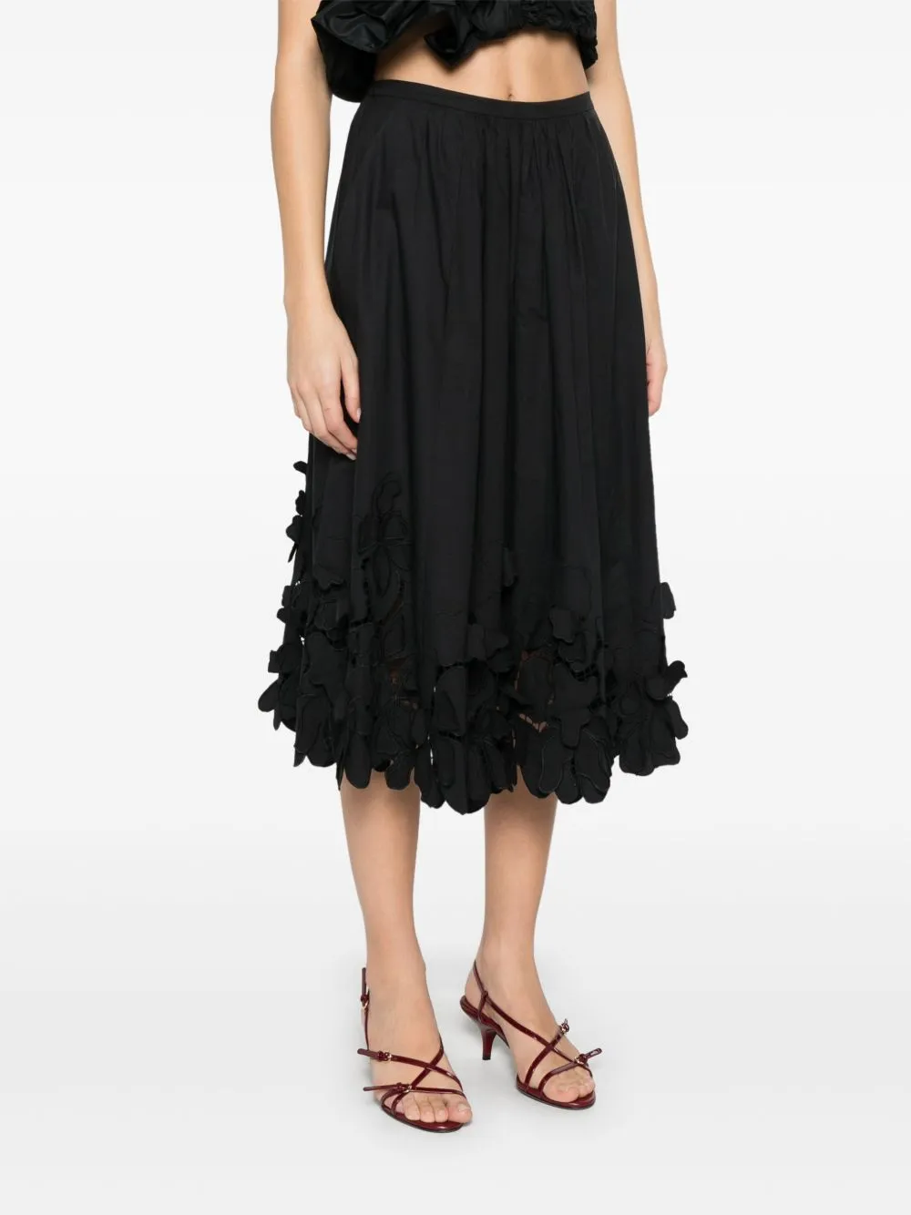 Embroidered cotton skirt