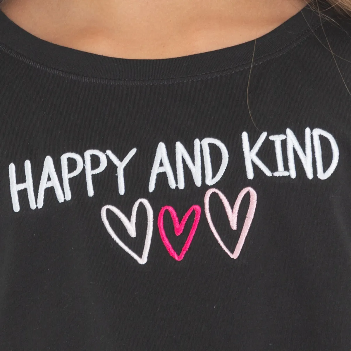 EMBROIDERED CROPPED T-SHIRT WITH ELASTIC WAISTBAND FOR GIRLS