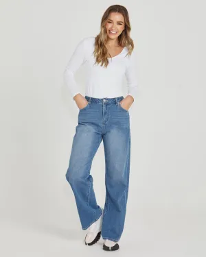 Emerald High Waisted Wide Leg Jeans
