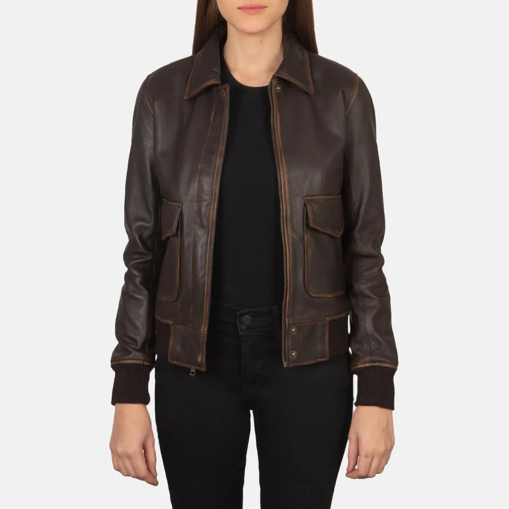 Ethereal Leather Bomber Jacket