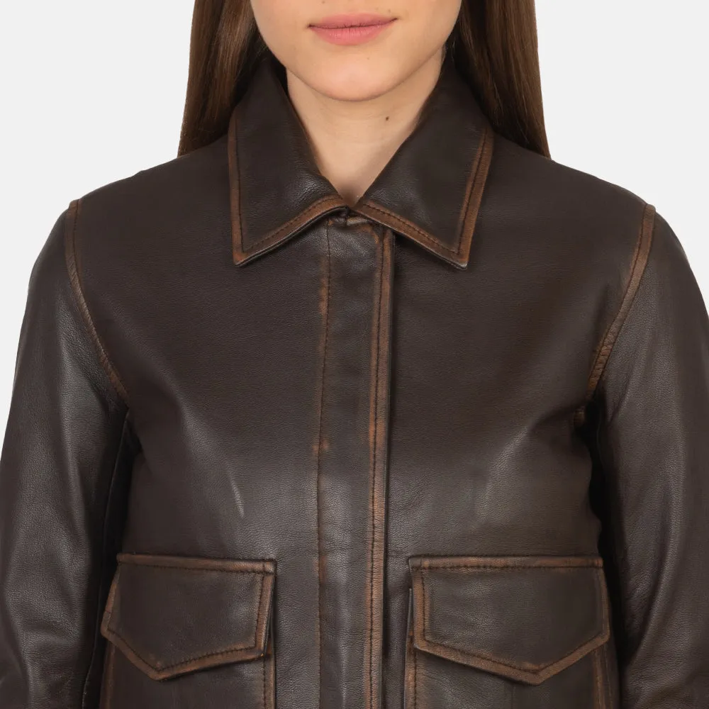 Ethereal Leather Bomber Jacket